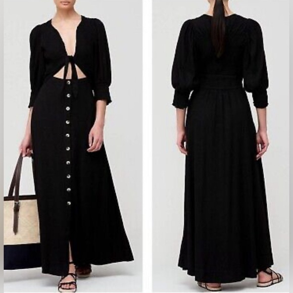 Free People Dresses & Skirts - NWT. Free People String of Hearts Smocked Maxi Dress Black XS